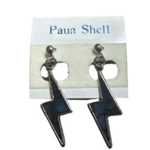 Paua Shell Lightning Bolt Earrings